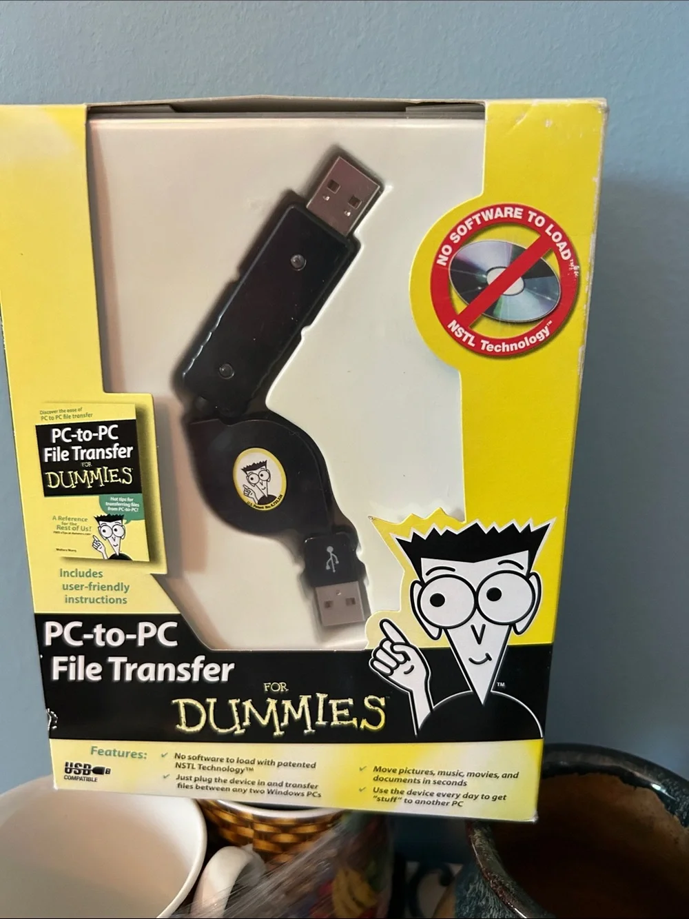PC-to-PC File Transfer Cable for Dummies - Black New in Box